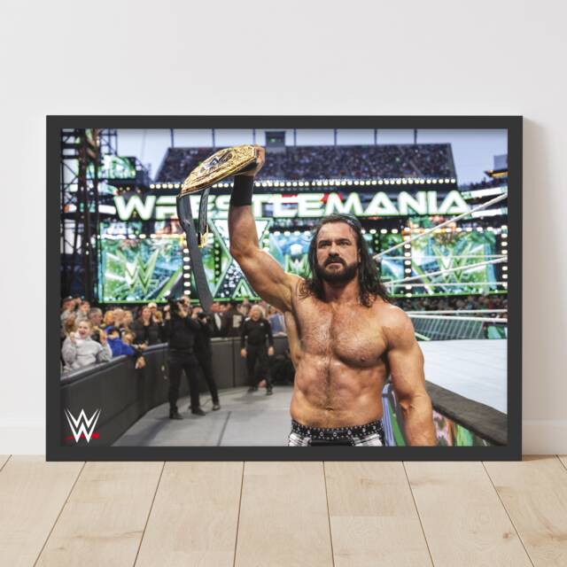 Wwe Print - Drew Mcintyre Wrestlemania Win Poster Wrestling Wall Art - image 1