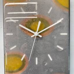 Narrow Silver & Gold Abstract Resin Wall Clock, Long Modern Unusual Home Decor, Luxury Clocks - thumbnail 2