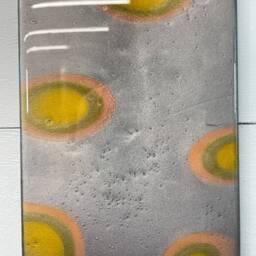 Narrow Silver & Gold Abstract Resin Wall Clock, Long Modern Unusual Home Decor, Luxury Clocks - thumbnail 4