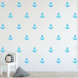 Nautical Wall Decals Pack Of Anchors Stickers Peel & Stick Nursery Decor - Vwaq - Choice Color Qty - thumbnail 1