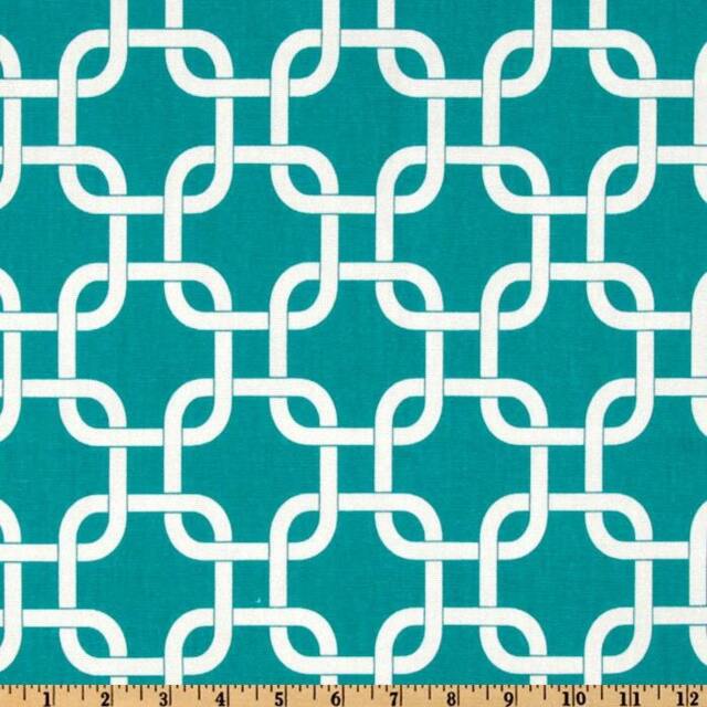 "Turquoise Pillow Cover - Turquoiselinks Pillow - Blue & White Chain Pattern.16"", 17"", 18"", 20"" 24"" 26" - image 1