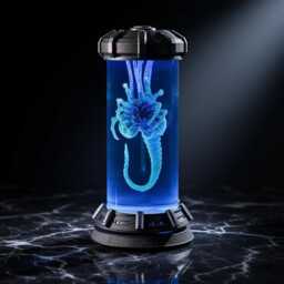 New Alien Facehugger Resin Night Light, Sci-Fi Horror Capsule Lamp, Epoxy Led Specimen Tube, Futuristic Decor, Collector Halloween Gift - thumbnail 2