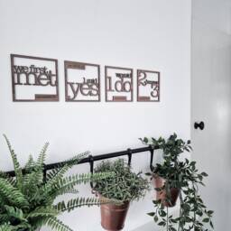 Love Story Personalised Wooden Wall Art With Special Date - Where We First Met, Got Engaged, Married Gift For Couples, Wedding Day - thumbnail 3