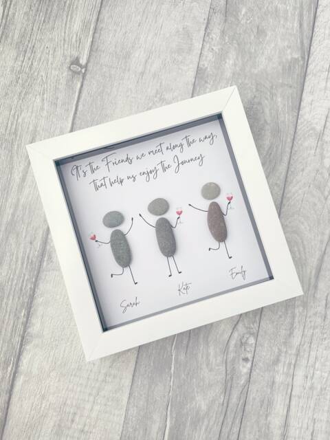 Best Friend Gifts, Pebble Picture Birthday Gift For Her, Group Friendship Frame, Personalised Gift, Unusual Gifts Her - image 1