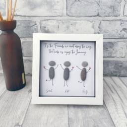 Best Friend Gifts, Pebble Picture Birthday Gift For Her, Group Friendship Frame, Personalised Gift, Unusual Gifts Her - thumbnail 3