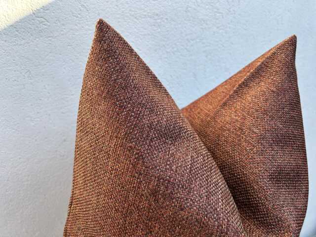 Rustic Rust Brown Designer Pillow Cover, Terracotta Cushion For Sofa, Couch, Bed Euro Sham - All Duties Paid Usa - image 1