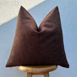 Rustic Rust Brown Designer Pillow Cover, Terracotta Cushion For Sofa, Couch, Bed Euro Sham - All Duties Paid Usa - thumbnail 2