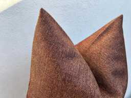 Rustic Rust Brown Designer Pillow Cover, Terracotta Cushion For Sofa, Couch, Bed Euro Sham - All Duties Paid Usa