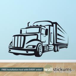 Big Truck Wall Decal - 18 Wheeler Decor Vinyl Sticker- Wd0315 - thumbnail 1