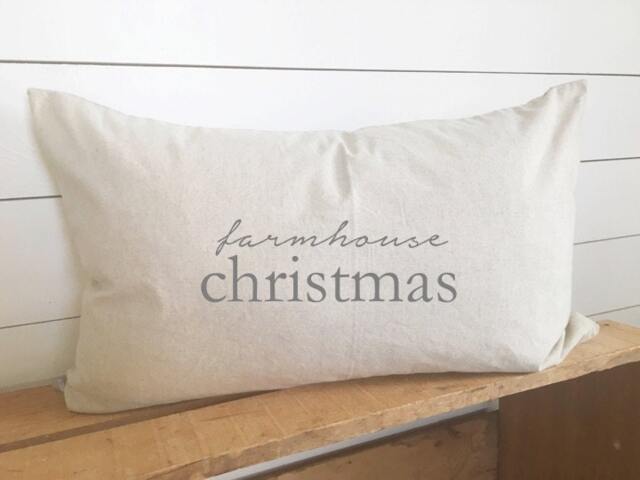 Farmhouse Christmas Pillow Cover 16 X 26 ///Holiday Accent Throw Gift