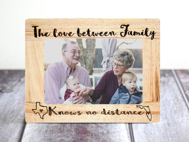Personalized Engraved Wood Picture Frame Long Distance Grandparent Gift - image 1