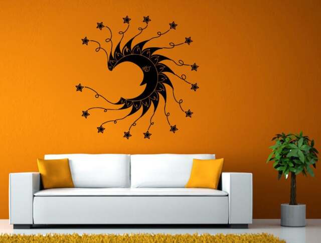 Night Moon Stars Sky Goodnight Sleep Snooze Bedroom Wall Sticker Decal Vinyl Mural Decor Art L2433 - image 1