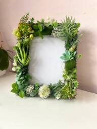 Moss Photo Frame With Succulents Woodland Nursery Decor - thumbnail 1
