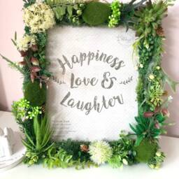 Moss Photo Frame With Succulents Woodland Nursery Decor - thumbnail 3