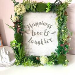 Moss Photo Frame With Succulents Woodland Nursery Decor - thumbnail 2