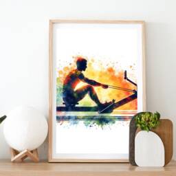 Home Gym Wall Art Print - Set Of 3 Posters - Watercolour Mens Running Poster Fitness Decor Pictures Artwork - thumbnail 2