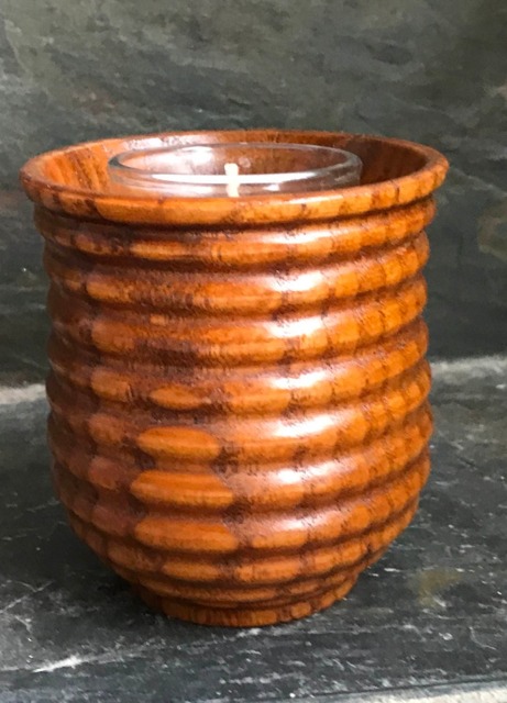 Asian Style Circle Pattern Bamboo Candle Holder 3 - image 1