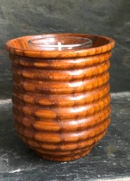 Asian Style Circle Pattern Bamboo Candle Holder 3 - thumbnail 1