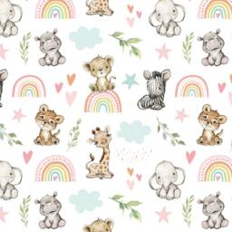 Safari Rainbow Cushion Cover Jungle Themed Covers Animals Nursery - thumbnail 2