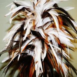 Hawaiian Feather Kahili, Custom Pono Home Decor, Black Bamboo Base - thumbnail 2