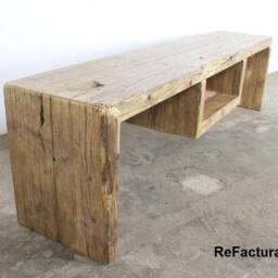 Tv Board, Sideboard, Lowboard, Furniture, Sideboard Made From Scaffolding Planks, Reclaimed Wood, Upcycling Shelf - thumbnail 3