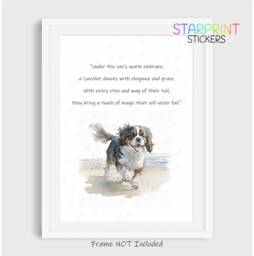 Cavalier King Charles Spaniel Tri Dog Print, Beach Poem Unframed A4 Fun Novelty Quote, Lovely Wall Art/Gift Birthday Xmas Poster - thumbnail 1