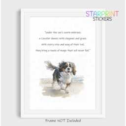 Cavalier King Charles Spaniel Tri Dog Print, Beach Poem Unframed A4 Fun Novelty Quote, Lovely Wall Art/Gift Birthday Xmas Poster - thumbnail 2