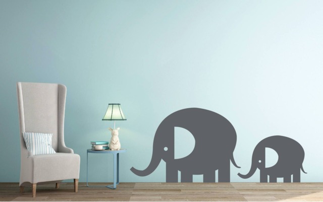 Elephant Wall Decal, Nursery Jungle Animal Decals, Boys Playroom Baby New Baby Gift 234 - image 1