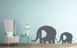 Elephant Wall Decal, Nursery Jungle Animal Decals, Boys Playroom Baby New Baby Gift 234 - thumbnail 1
