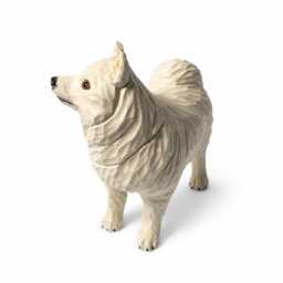 Handcarved White Spitz Dog Figurine Wooden Puppy Statue Rustic Shelf Decor Pet Memorial Gift Carved Samoyed Sculpture Lover Present - thumbnail 3