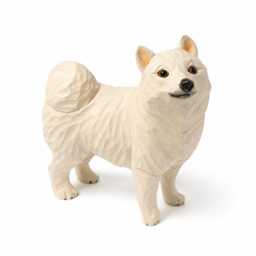 Handcarved White Spitz Dog Figurine Wooden Puppy Statue Rustic Shelf Decor Pet Memorial Gift Carved Samoyed Sculpture Lover Present - thumbnail 2
