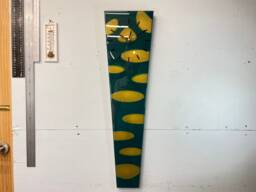 70cm Long Narrow Dark Green & Gold Abstract Resin Wall Clock, Modern Unusual Home Decor - thumbnail 1