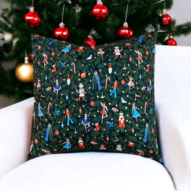 Rifle Paper Co Holiday Classics - Nutcracker Canvas Fabric Pillow Cover - image 1