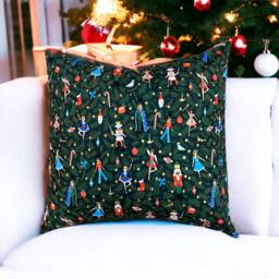 Rifle Paper Co Holiday Classics - Nutcracker Canvas Fabric Pillow Cover - thumbnail 2