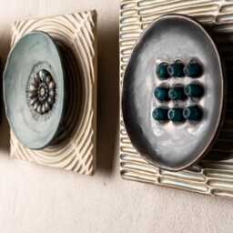 Ceramic & Mosaic Wall Art Set Of 5 - Made To Order Original Tranquility - thumbnail 2