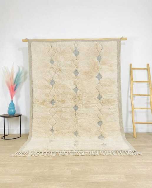 Minimalist Abstract Line Rug - Large Area Handmade Berber Shag Soft Organic Wool Carpet Modern High Contrast Decor - image 1