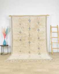 Minimalist Abstract Line Rug - Large Area Handmade Berber Shag Soft Organic Wool Carpet Modern High Contrast Decor - thumbnail 1