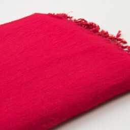 Hand-Loomed Yak Wool Blend Blanket Large Travel Shawl Red Meditation Wrap - thumbnail 2