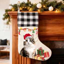 Custom Pet Stocking Using Pet's Photo + Name - Personalized Dog Stockings, Cat Christmas Stocking, Custom Pet - thumbnail 2
