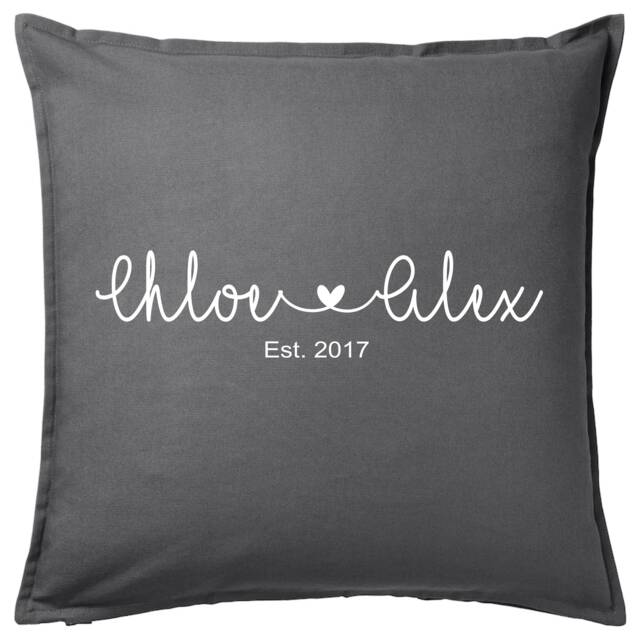 Personalised Names With Hearts ~ Wedding Anniversary, Engagement, Valentines, Love Gift Cushion Pad - image 1
