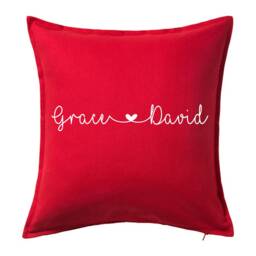 Personalised Names With Hearts ~ Wedding Anniversary, Engagement, Valentines, Love Gift Cushion Pad - thumbnail 2