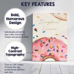 Pink Sprinkle Doughnut Typography Kitchen Print Canvas Wall Art Decor Picture Ready To Hang - thumbnail 2