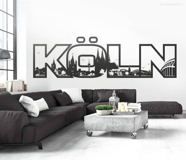 Wall Sticker Lettering Skyline Cologne Motif W116 - image 1