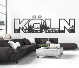 Wall Sticker Lettering Skyline Cologne Motif W116 - thumbnail 1
