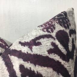 Handwoven Silk Ikat Pillow Cover, Turkish Decor - 20x20 - thumbnail 2