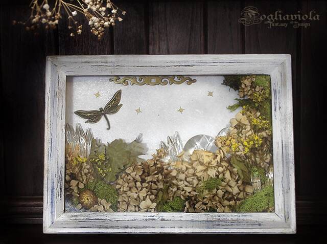 Fairy Wooden Decor Shabby Chic Crystal Glass White Frame Lullaby Enchanted Fantasy Moss Fairyland Framework Assembly Beautiful Gift For Her - image 1