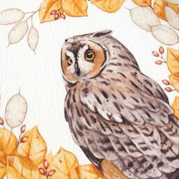 Watercolor Illustration - Long-Eared Owl Print To Frame Art Print, Wall Decoration - thumbnail 2