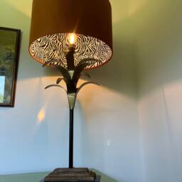 Burnt Orange Velvet Drum Lampshade, Double Sided Lampshade With Zebra Print Cotton Interior, Ceiling Light Shade - thumbnail 2