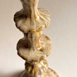 Pair Of Tall Carved Ceramic Candleholders - thumbnail 3