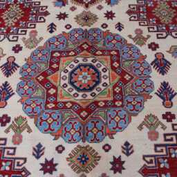 9x12 Ft Afghan Palace Kazak Brand Area Rug, Handmade High Pile Soft Wool Traditional Dining Table Living Room Rug - thumbnail 3